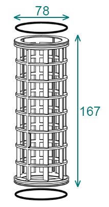 Размеры фильтроэлемента 78×167 фильтра Arag 314