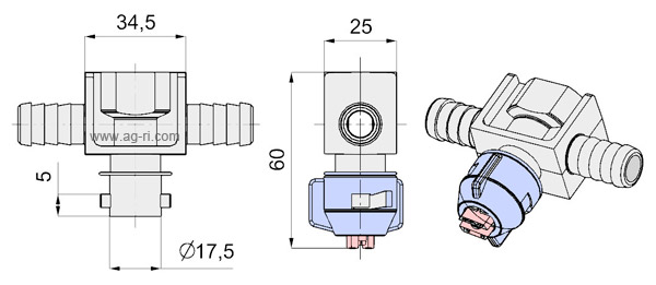 Розміри форсунки Agroplast 0-100/07