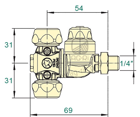 Размеры форсунки Braglia M65