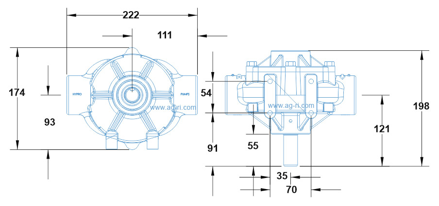 Розміри насоса Hypro 1502C
