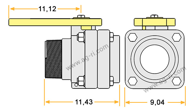 Размеры крана Banjo VSMT200