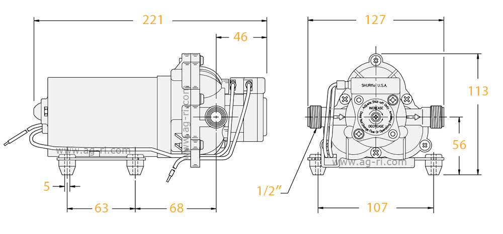 Розміри Shurflo 2088-564-144
