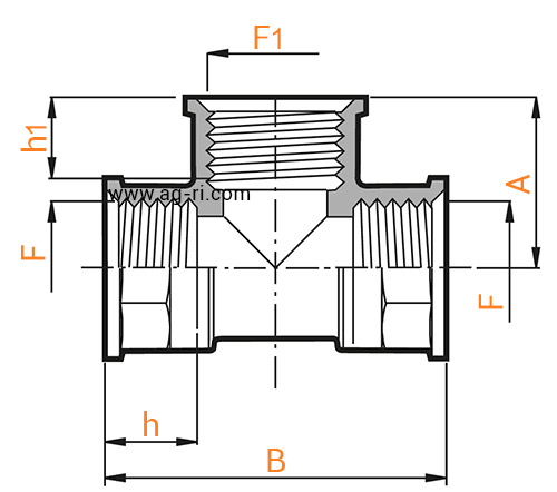 Таблиця трійник Arag (внутрішня різьба)